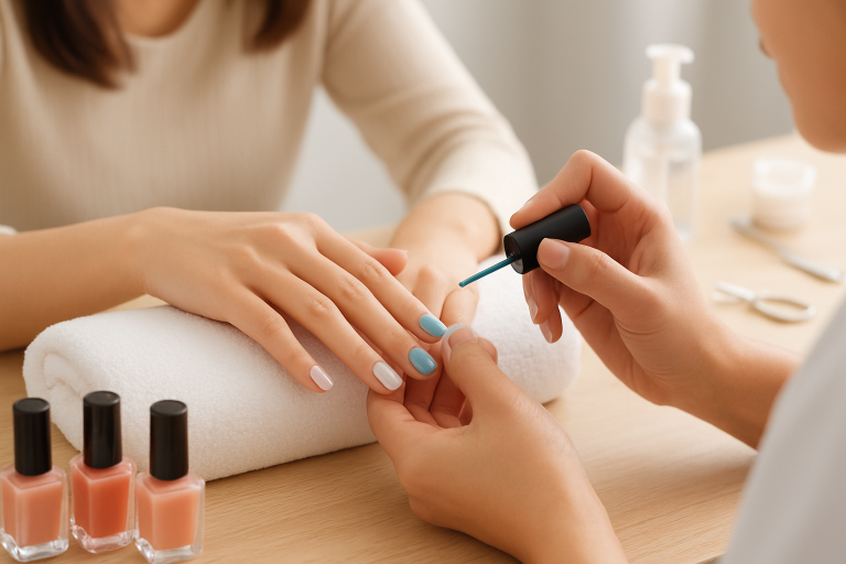 A stylish nail art design showcasing vibrant colors and patterns, emphasizing budget-friendly creativity for nail enthusiasts