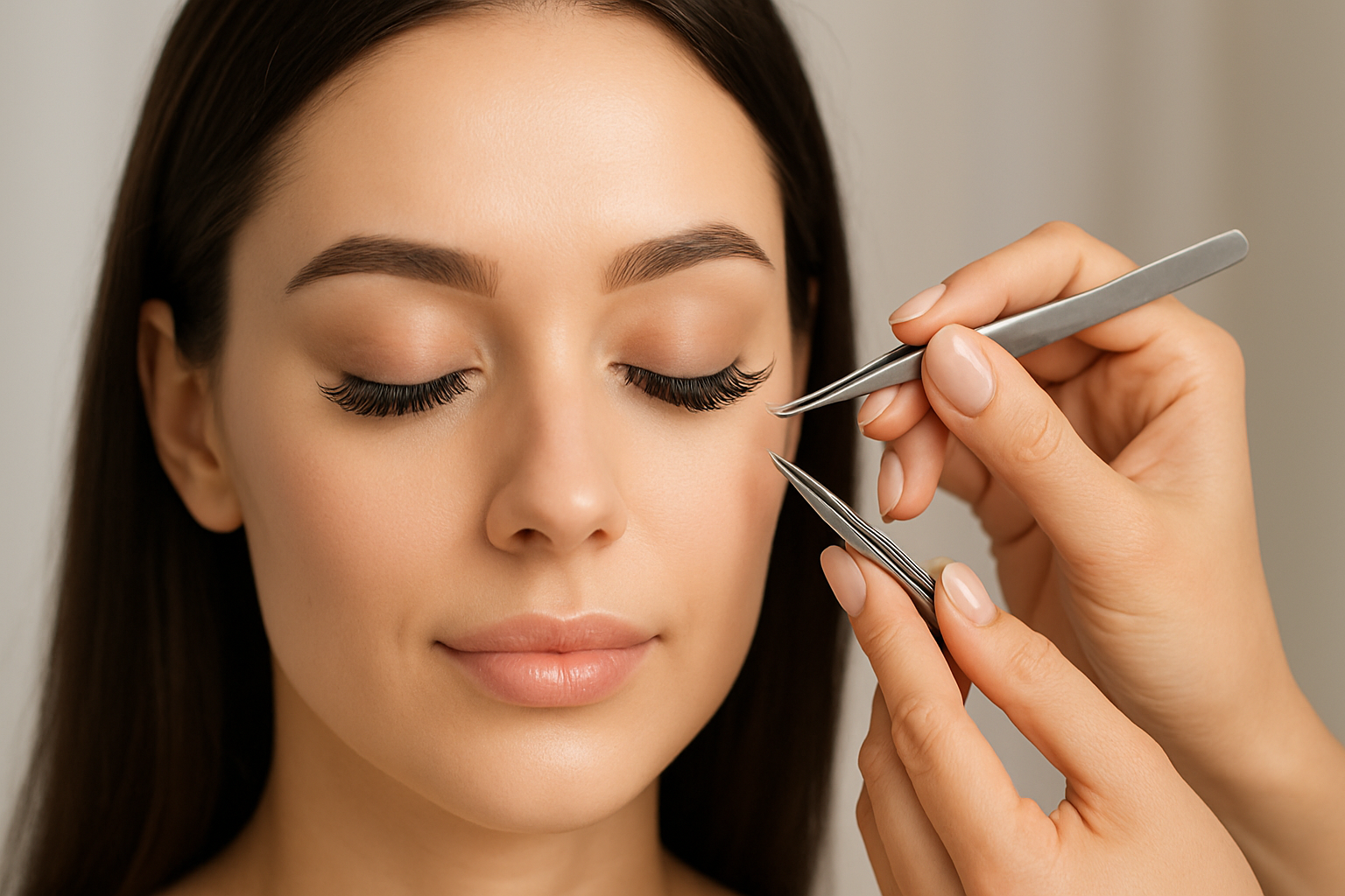A collage showcasing various eyelash extension styles, including classic, hybrid, and volume options for beauty enthusiasts