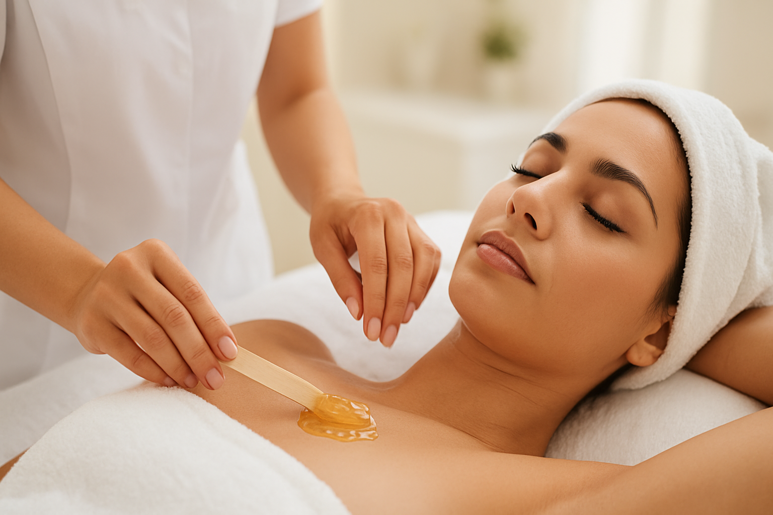 Infographic comparing various waxing techniques for hair removal in a beauty salon setting